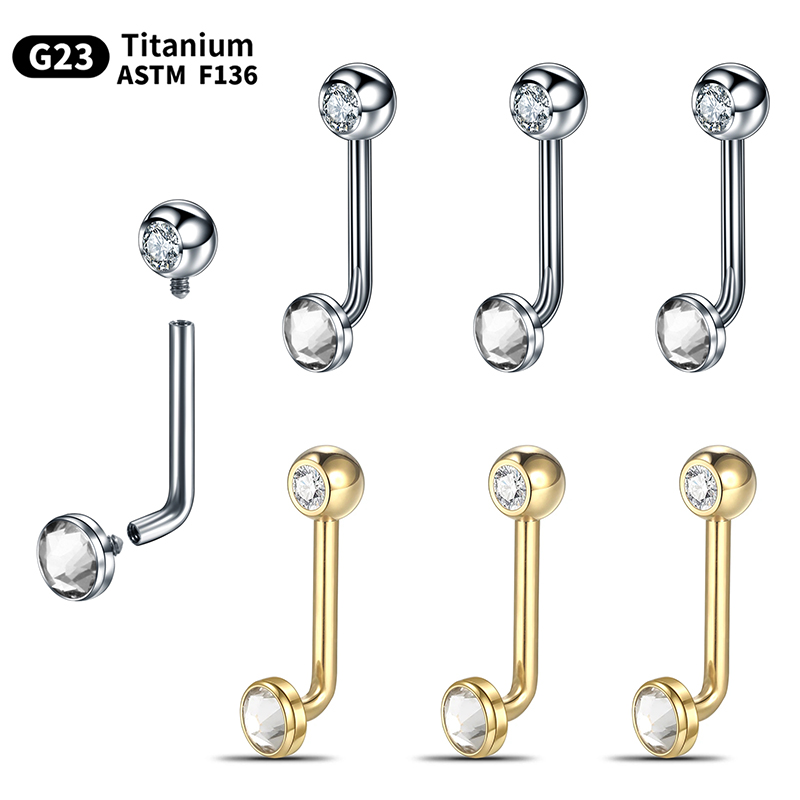 Christina Jewelry & Watches Marguerite Ørestik Forgyldt Sølv - Piercing de Capot Vertical en Titane