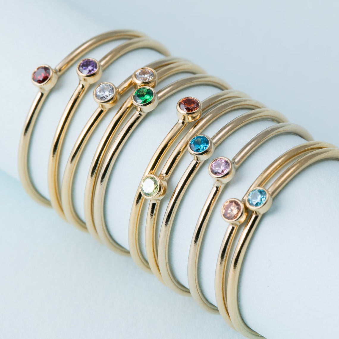 Birthstone Ring Set - Bague de naissance en or 14