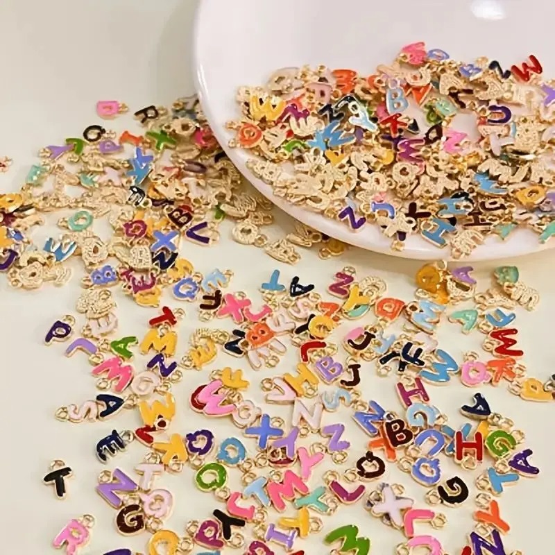Anklet Foot Chain - 100 pièces lettres aléatoires colorées bricolage