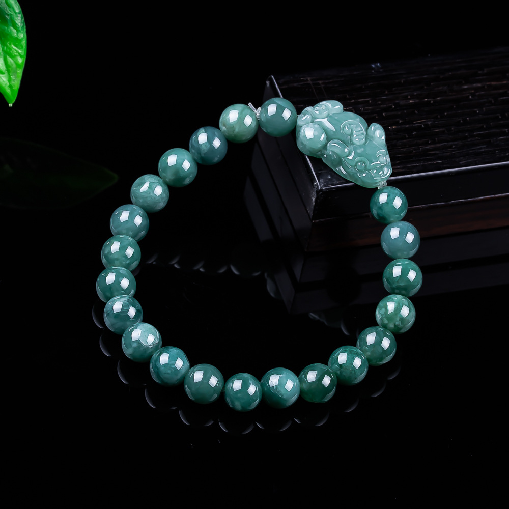Jewelry & Watches Ltd - Bracelet Pixiu en jadéite birmane naturelle,