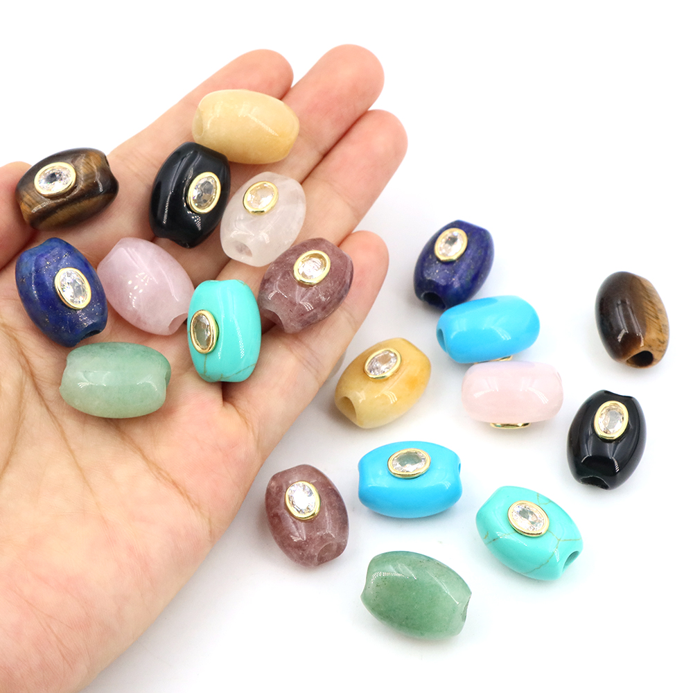 Gemstone Bracelet Healing - Perle plate en pierre naturelle à