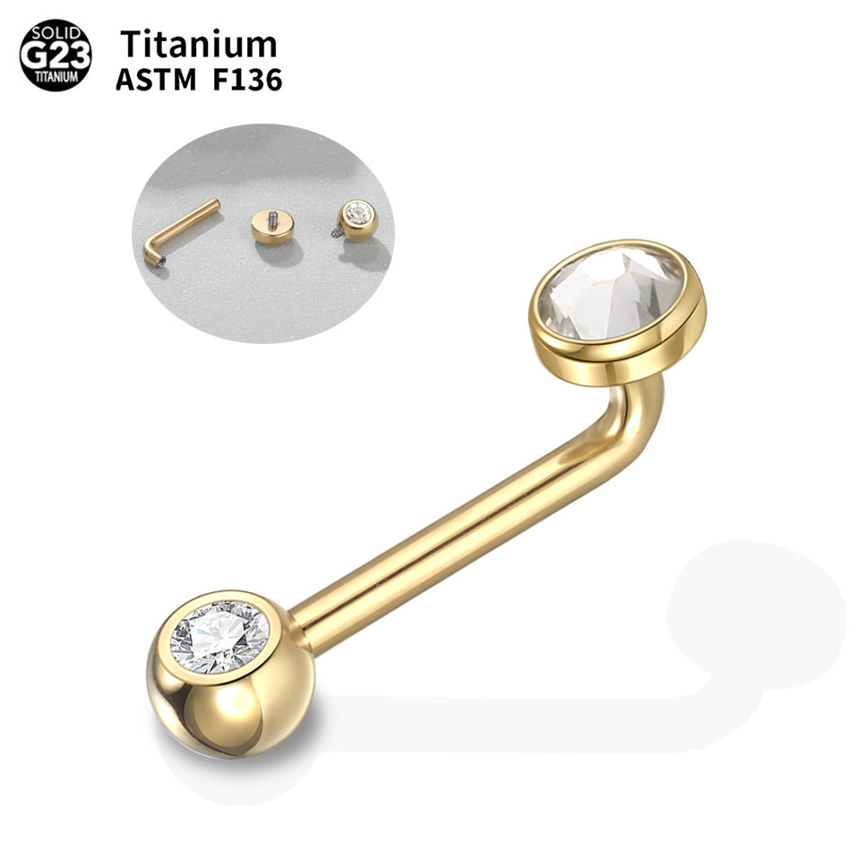 Christina Jewelry & Watches Marguerite Ørestik Forgyldt Sølv - Piercings de Capuche Verticale en Titane