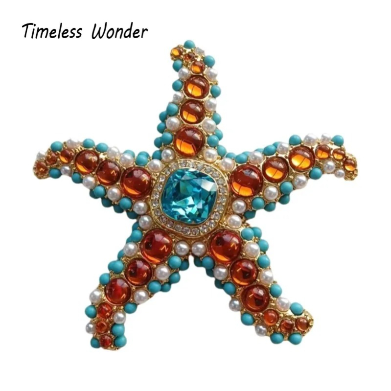 Vintage Brooch Pin - Intemporel merveille rétro Zircon Geo verre