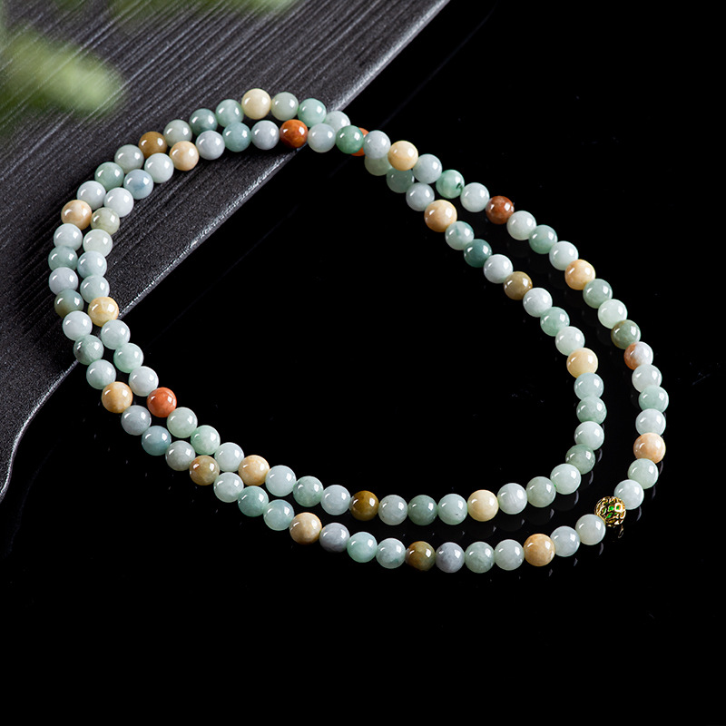 Jewelry & Watches Ltd - Bracelet-collier en perles de jadéite birmane,