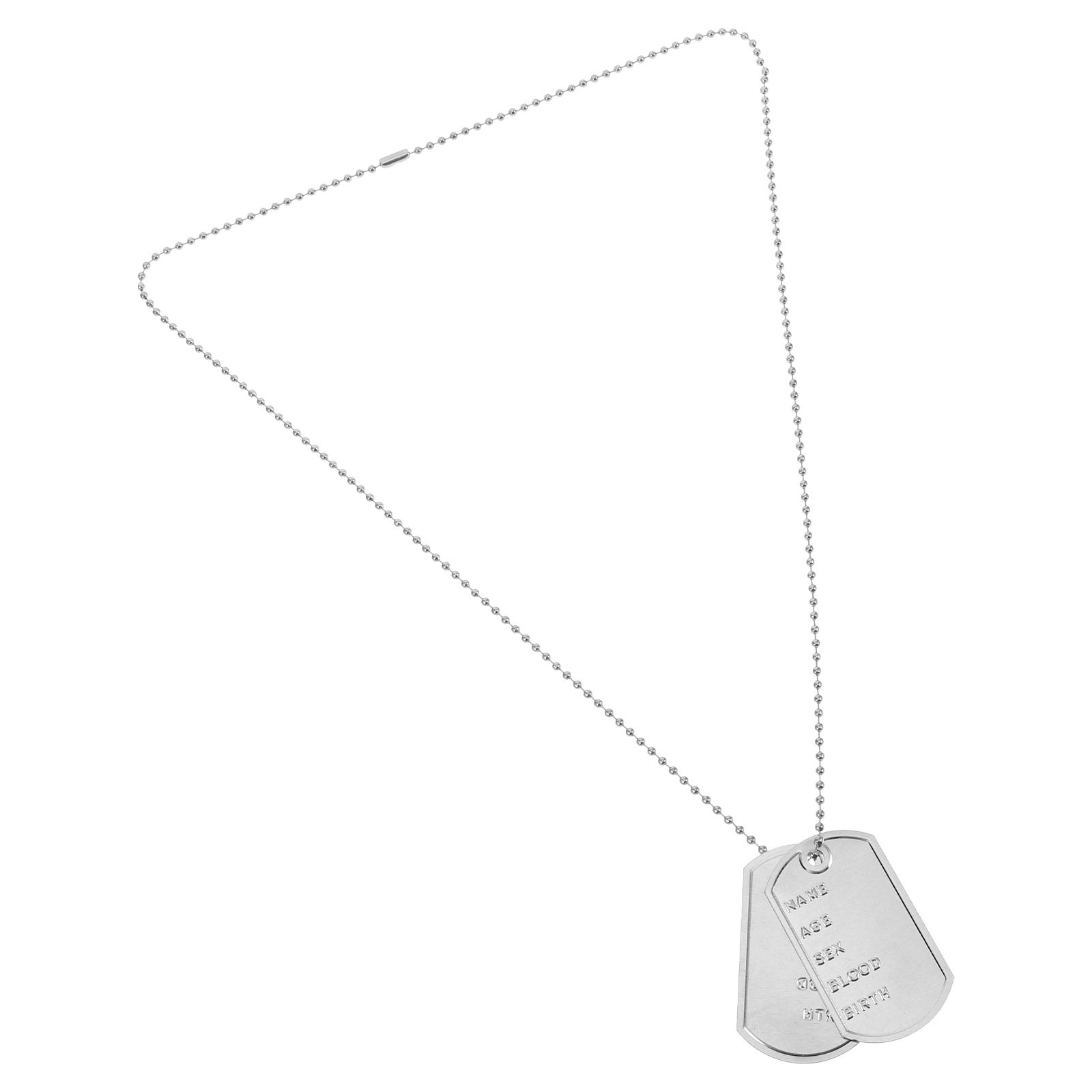 Mens Dog Tag Necklace - 1 Ensemble Collier Dog Tag Cosplay