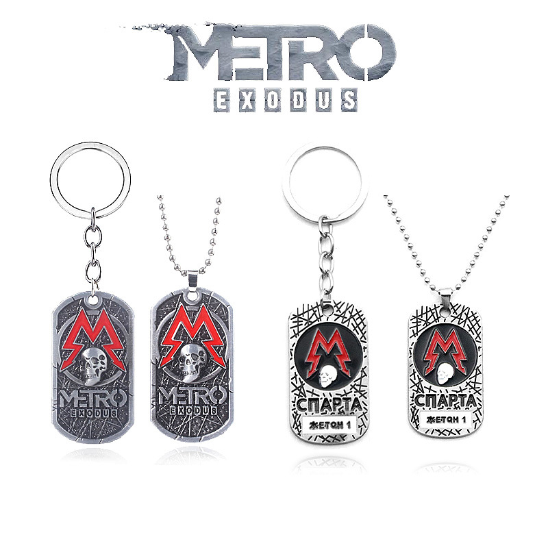 Mens Dog Tag Necklace - Jeu Metro Exodus 2033 porte-clés créativité