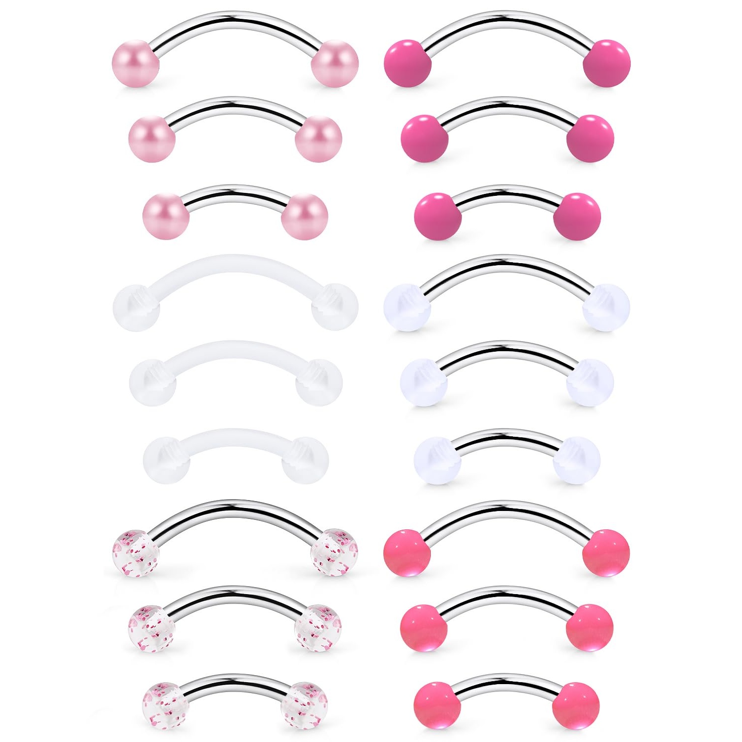 Christina Jewelry & Watches Marguerite Ørestik Forgyldt Sølv - 16g 6/8/10mm sourcil tour verticale-Labret anti-Tragus