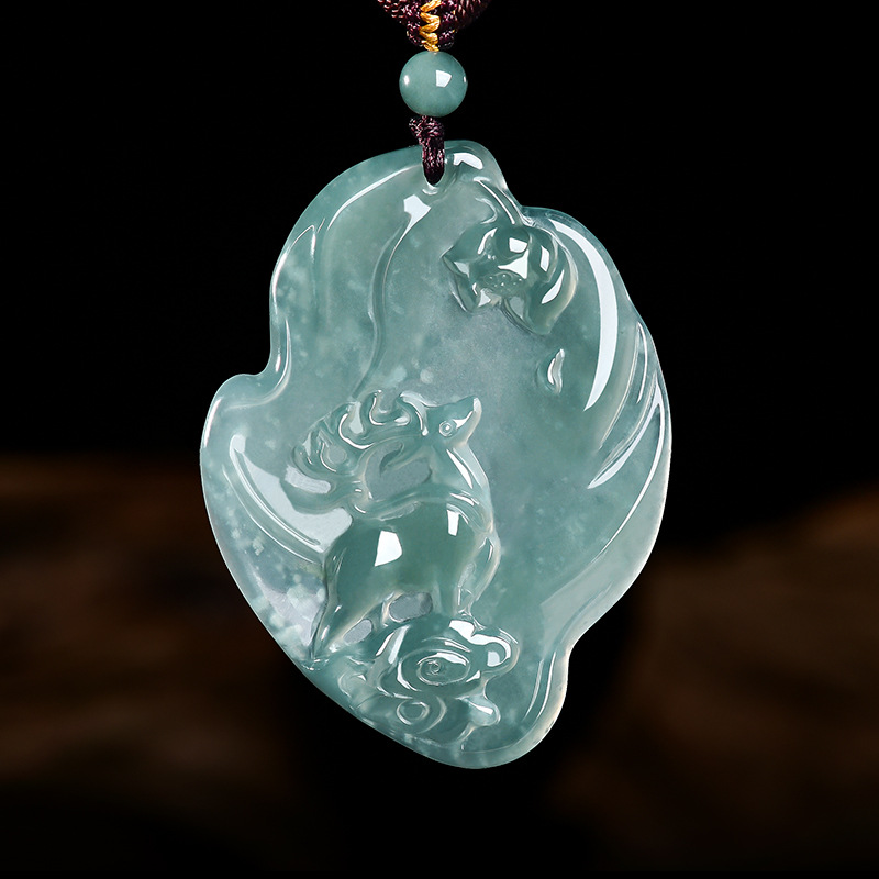 Jewelry & Watches Ltd - Collier pendentif en jade émeraude naturel