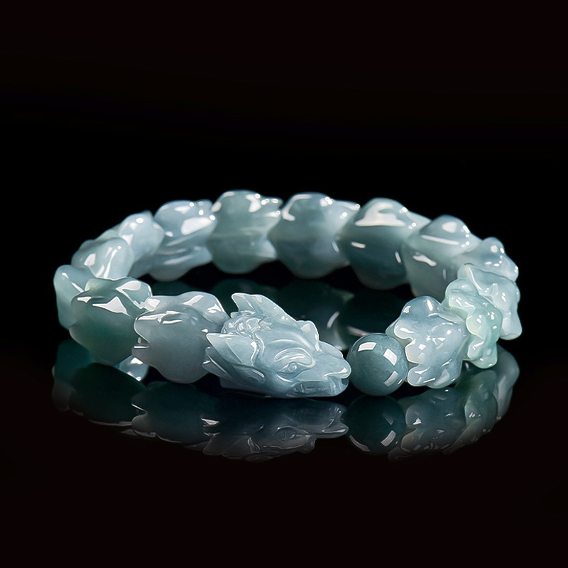 Jewelry & Watches Ltd - Bracelet Dragon en Jadeite Birmane Bleue,