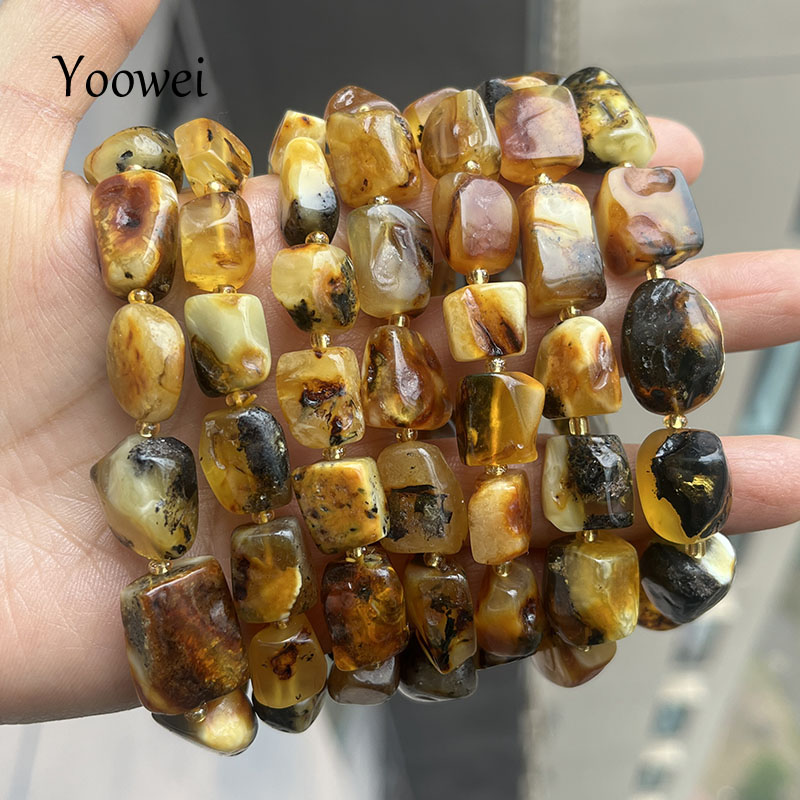 Gemstone Bracelet Healing - Bracelets 100% Ambre Véritable Unisexe Faits