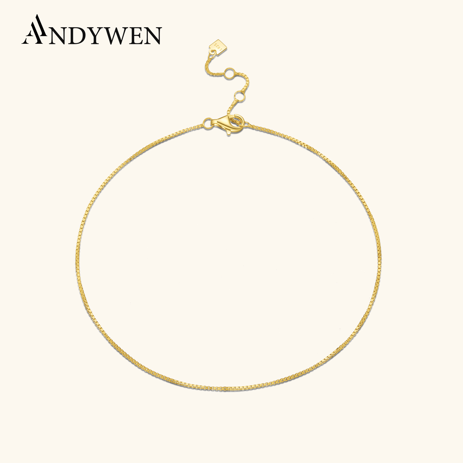 Anklet Foot Chain - ANDYWEN 925 argent Sterling or bébé