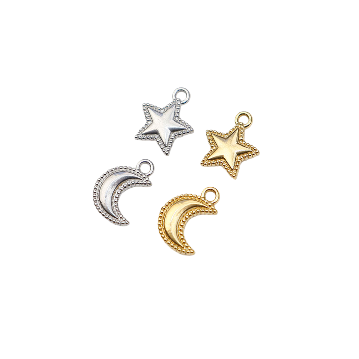 Moon Star Earrings - Breloques en forme d'étoile et de