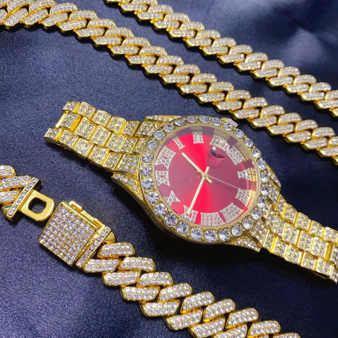 Icebox Jewelry Watches - 3 pièces Hip Hop calendrier montre