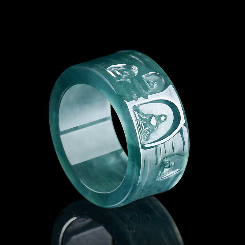 Jewelry & Watches Ltd - Bague Bouddha en Jadeite Naturelle de