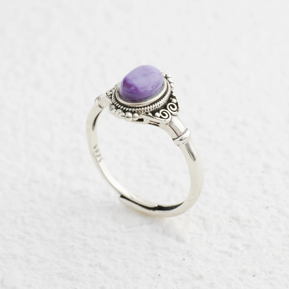 Birthstone Ring Set - Bague ajustable en argent massif 925