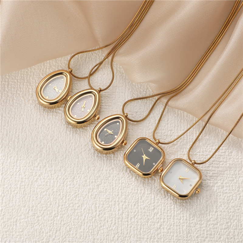 Jewelry Making Watches - Collier Montre Carré Vintage en Acier