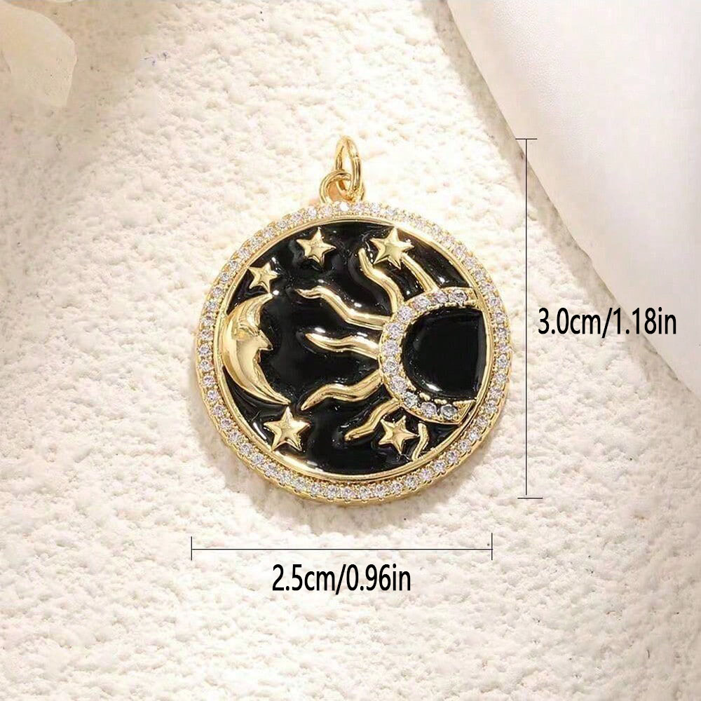 1 pièce en cuivre plaqué zirco - Moon Star Earrings avis et prix