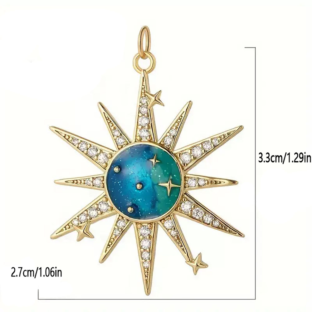 1 pièce en cuivre plaqué zirco - Moon Star Earrings avis et prix