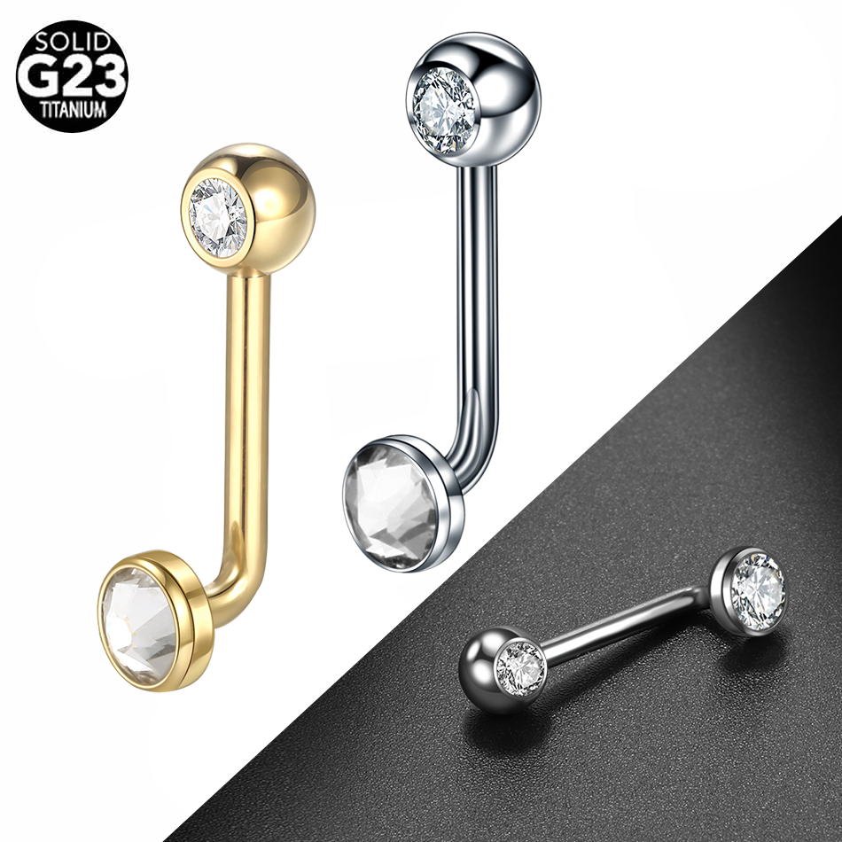 1 PC G23 titane CZ haltère inc - Christina Jewelry & Watches Marguerite Ørestik Forgyldt Sølv avis et prix