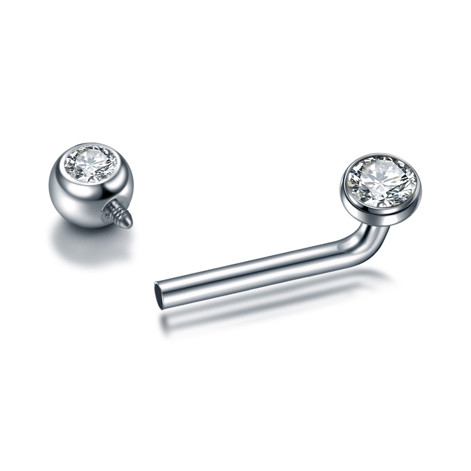 1 PC G23 titane CZ haltère inc - Christina Jewelry & Watches Marguerite Ørestik Forgyldt Sølv avis et prix