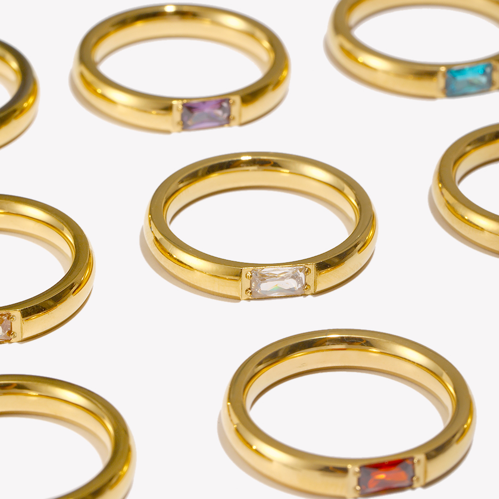 E.B.belle-Bague plaquée or 18  - Birthstone Ring Set avis et prix