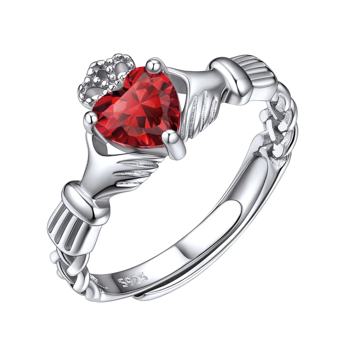 U7 3mm 925 argent Claddagh ann - Birthstone Ring Set avis et prix