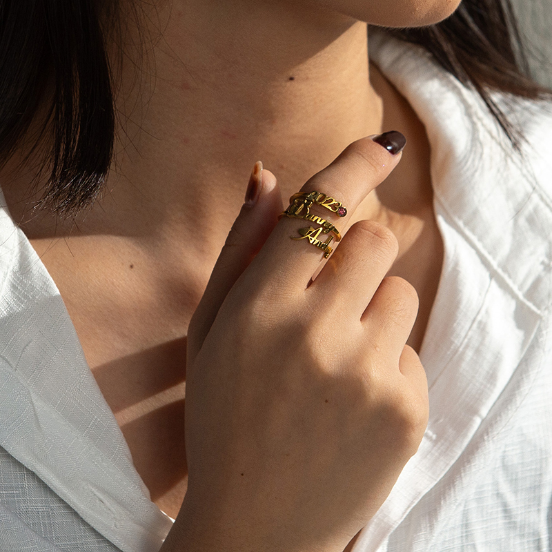 Letdiffery personnalisé pierre - Birthstone Ring Set avis et prix