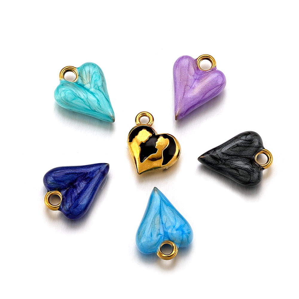 5 Breloques Cœur Rond en Acier - Moon Star Earrings avis et prix