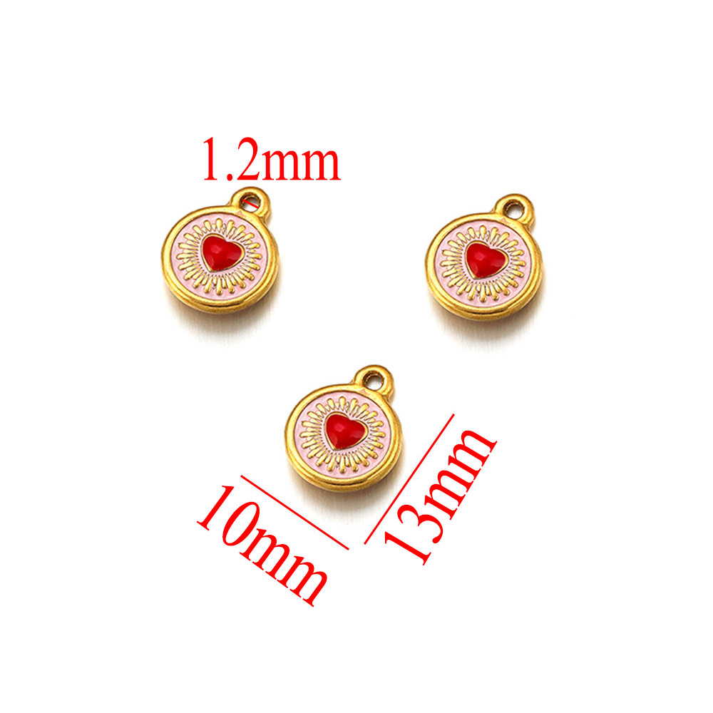 5 Breloques Cœur Rond en Acier - Moon Star Earrings avis et prix