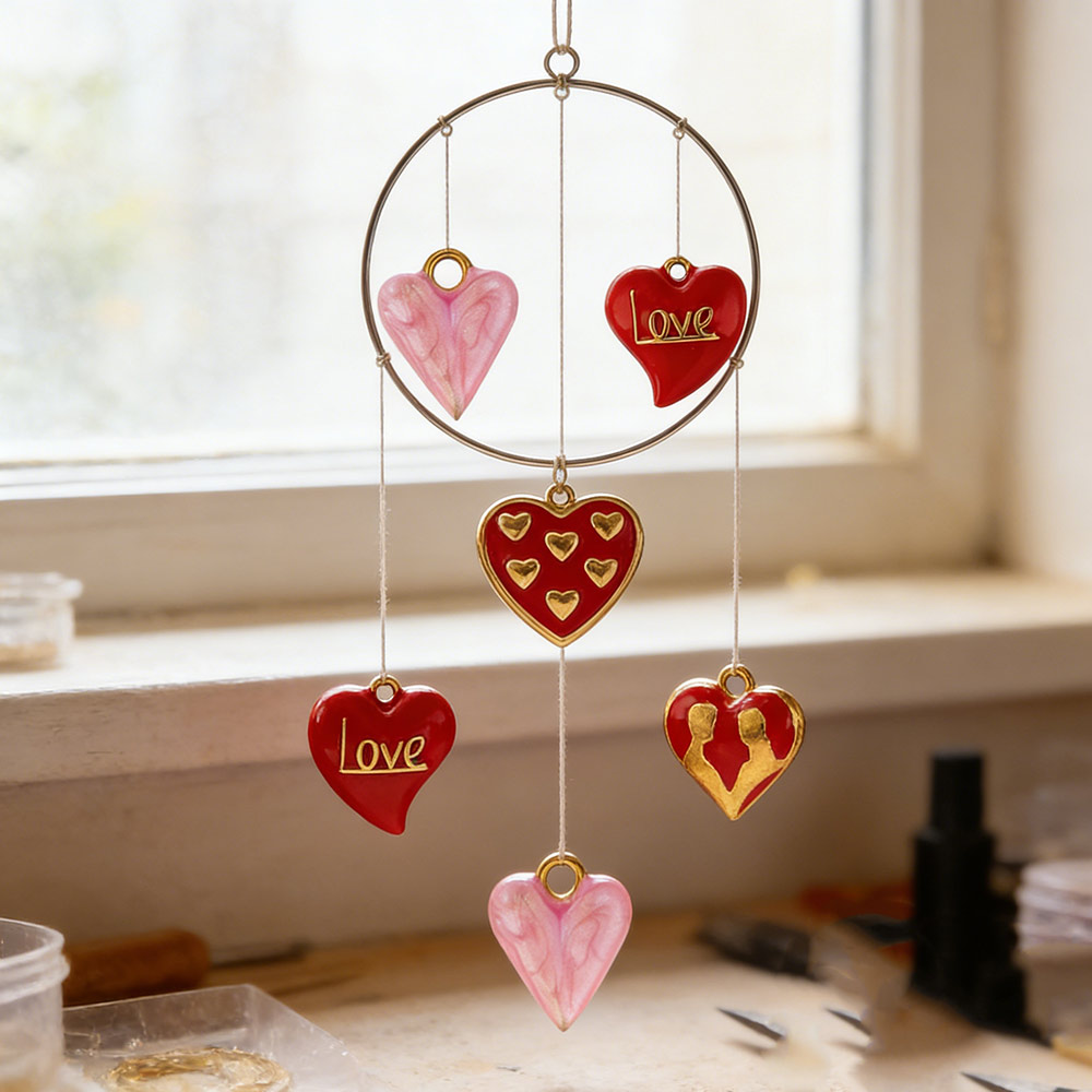 5 Breloques Cœur Rond en Acier - Moon Star Earrings avis et prix