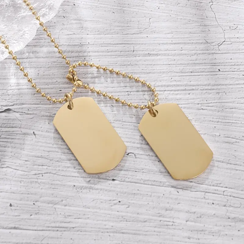 Collier Simple en acier inoxyd - Mens Dog Tag Necklace avis et prix