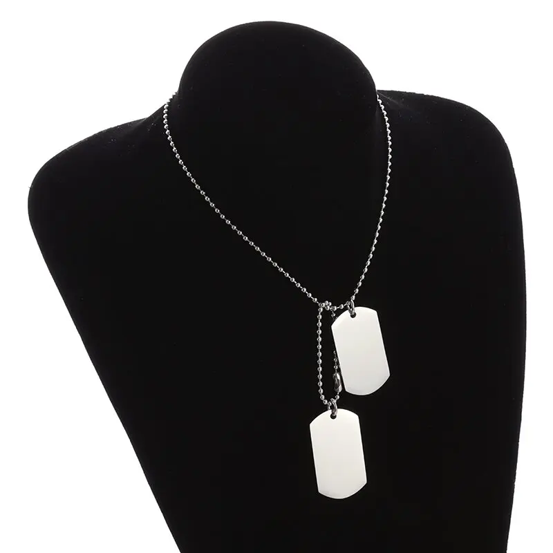 Collier Simple en acier inoxyd - Mens Dog Tag Necklace avis et prix