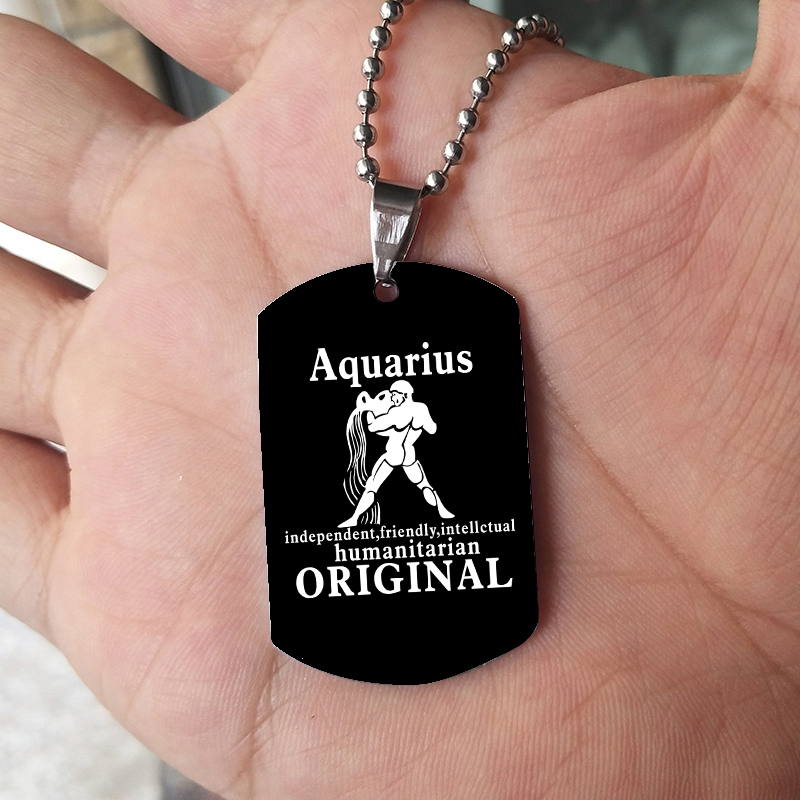 Collier des 12 signes du zodia - Mens Dog Tag Necklace avis et prix