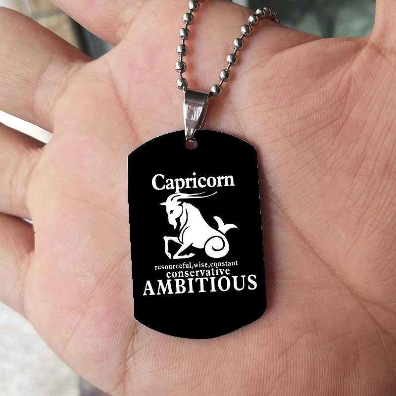 Collier des 12 signes du zodia - Mens Dog Tag Necklace avis et prix