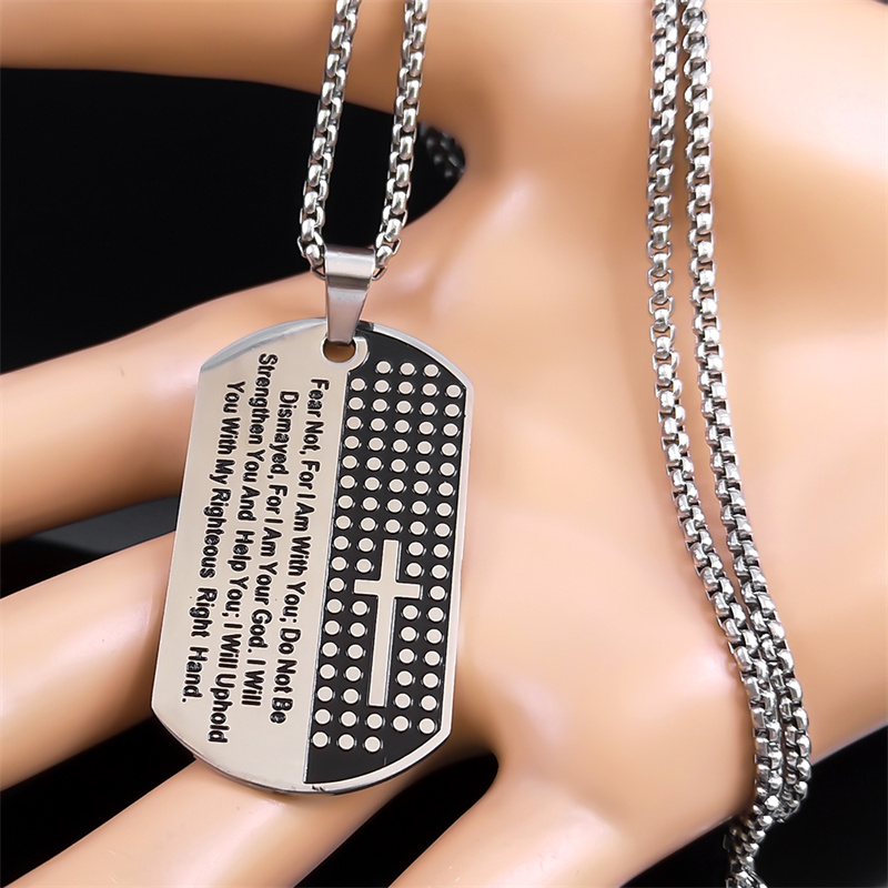 Collier croix chrétienne pour  - Mens Dog Tag Necklace avis et prix