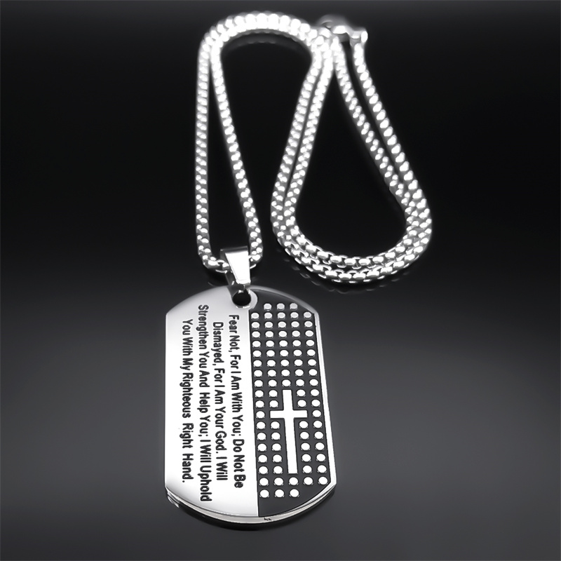 Collier croix chrétienne pour  - Mens Dog Tag Necklace avis et prix