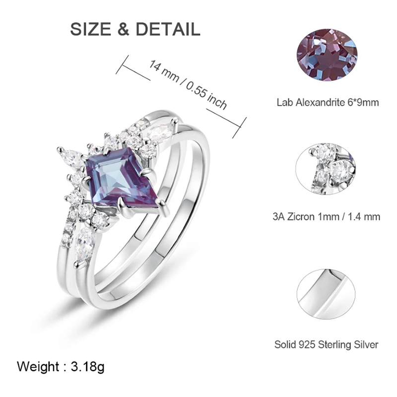 ALLNOEL-Bague en argent 925 po - Birthstone Ring Set avis et prix