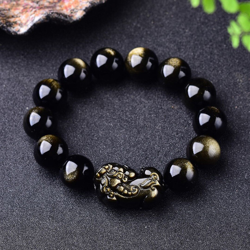 Bracelet en obsidienne en or n - Gemstone Bracelet Healing avis et prix