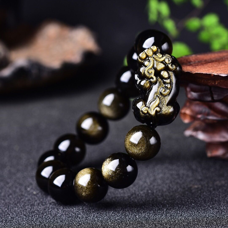 Bracelet en obsidienne en or n - Gemstone Bracelet Healing avis et prix