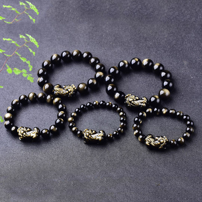 Bracelet en obsidienne en or n - Gemstone Bracelet Healing avis et prix