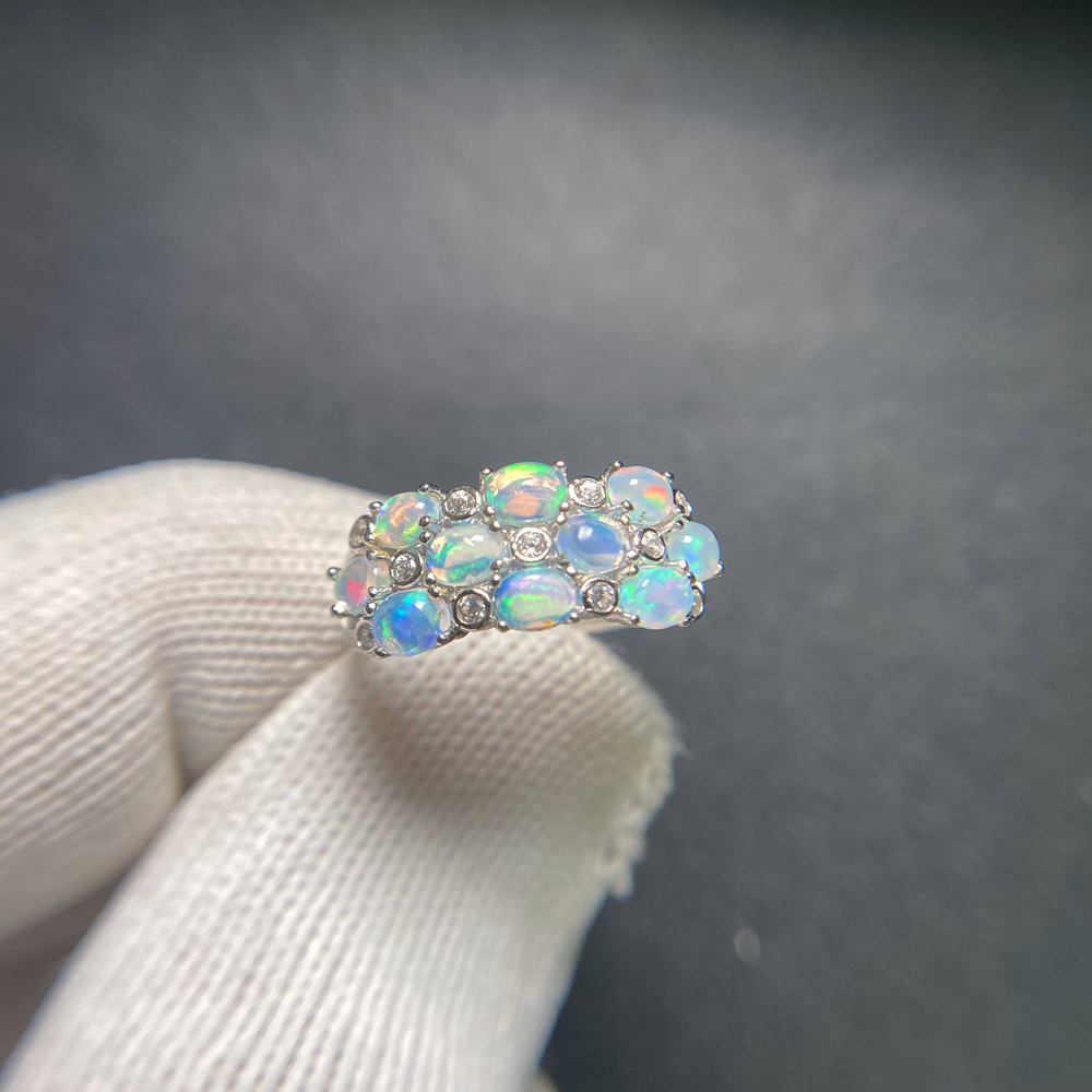 Bagues élégantes en opale blan - Birthstone Ring Set avis et prix