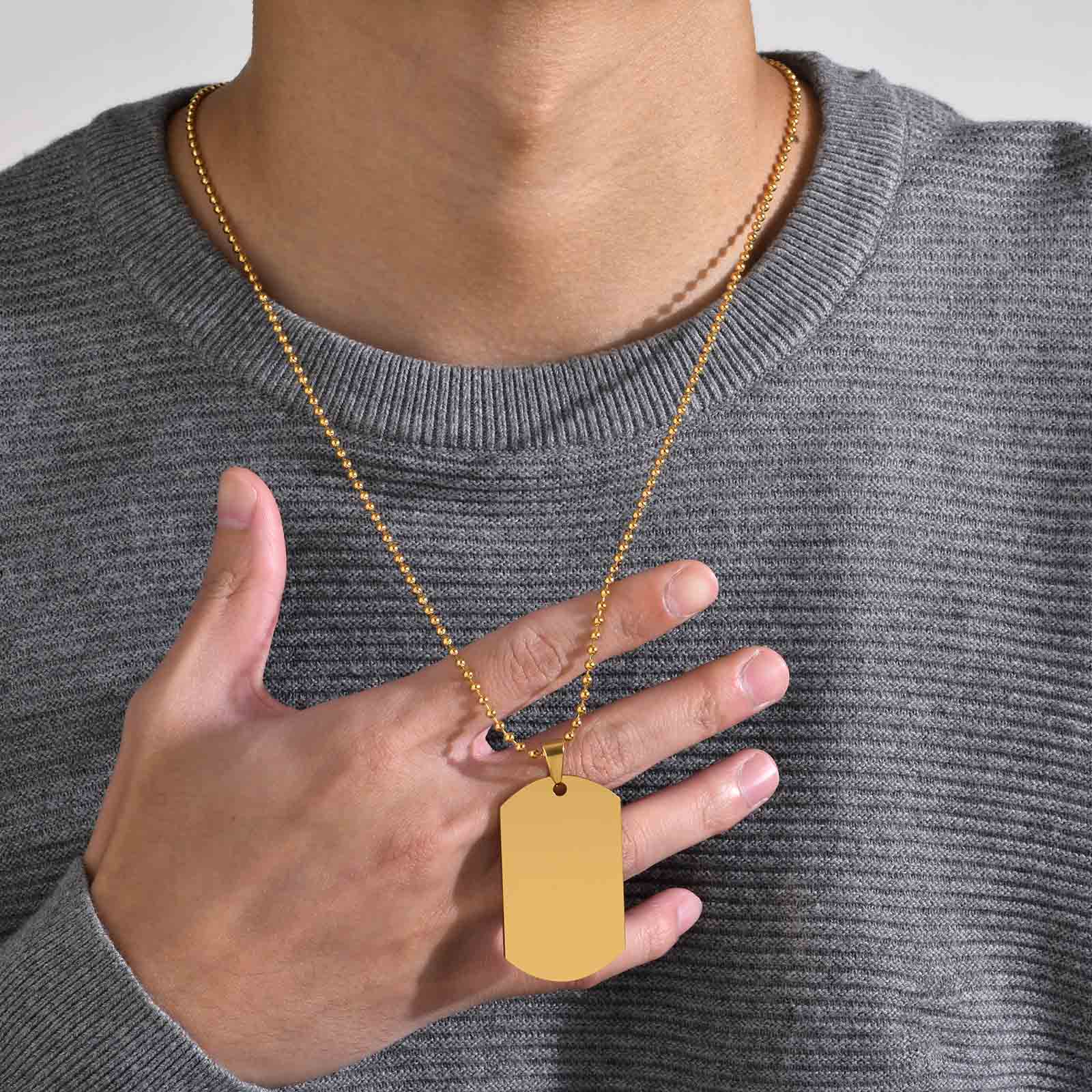 Mprainbow-Colliers de la prési - Mens Dog Tag Necklace avis et prix