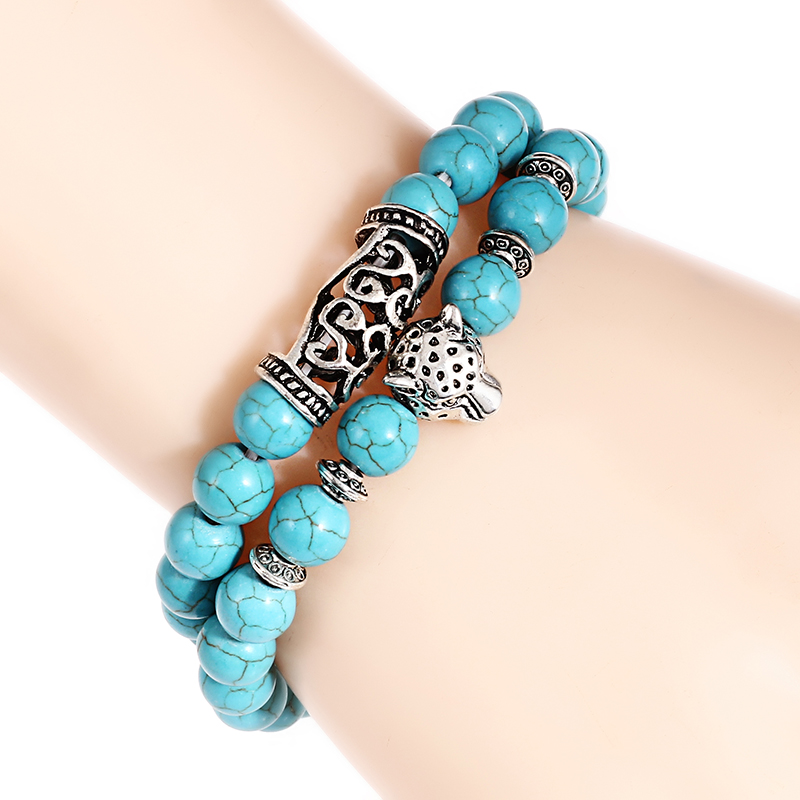 Premium 2 pièces/ensemble léop - Gemstone Bracelet Healing avis et prix