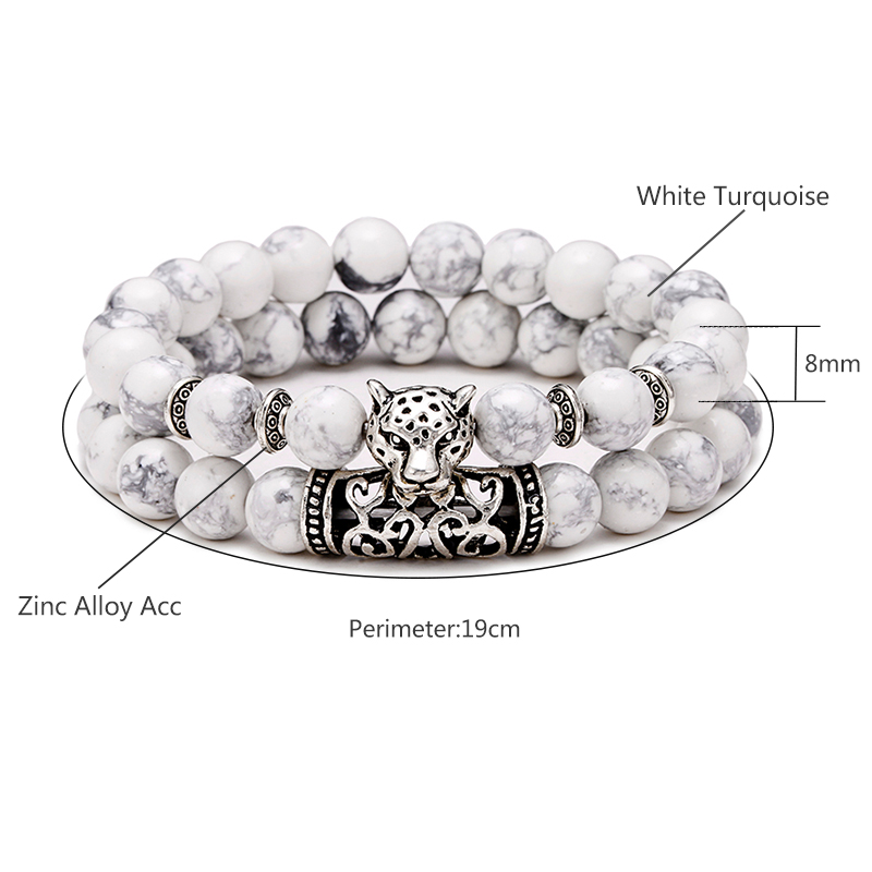 Premium 2 pièces/ensemble léop - Gemstone Bracelet Healing avis et prix