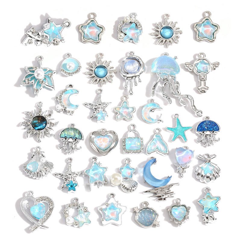 10 pièces de breloques étoile, - Moon Star Earrings avis et prix