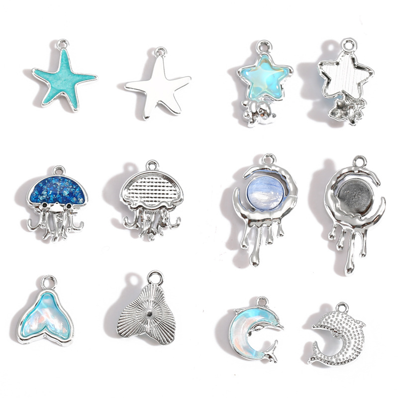 10 pièces de breloques étoile, - Moon Star Earrings avis et prix
