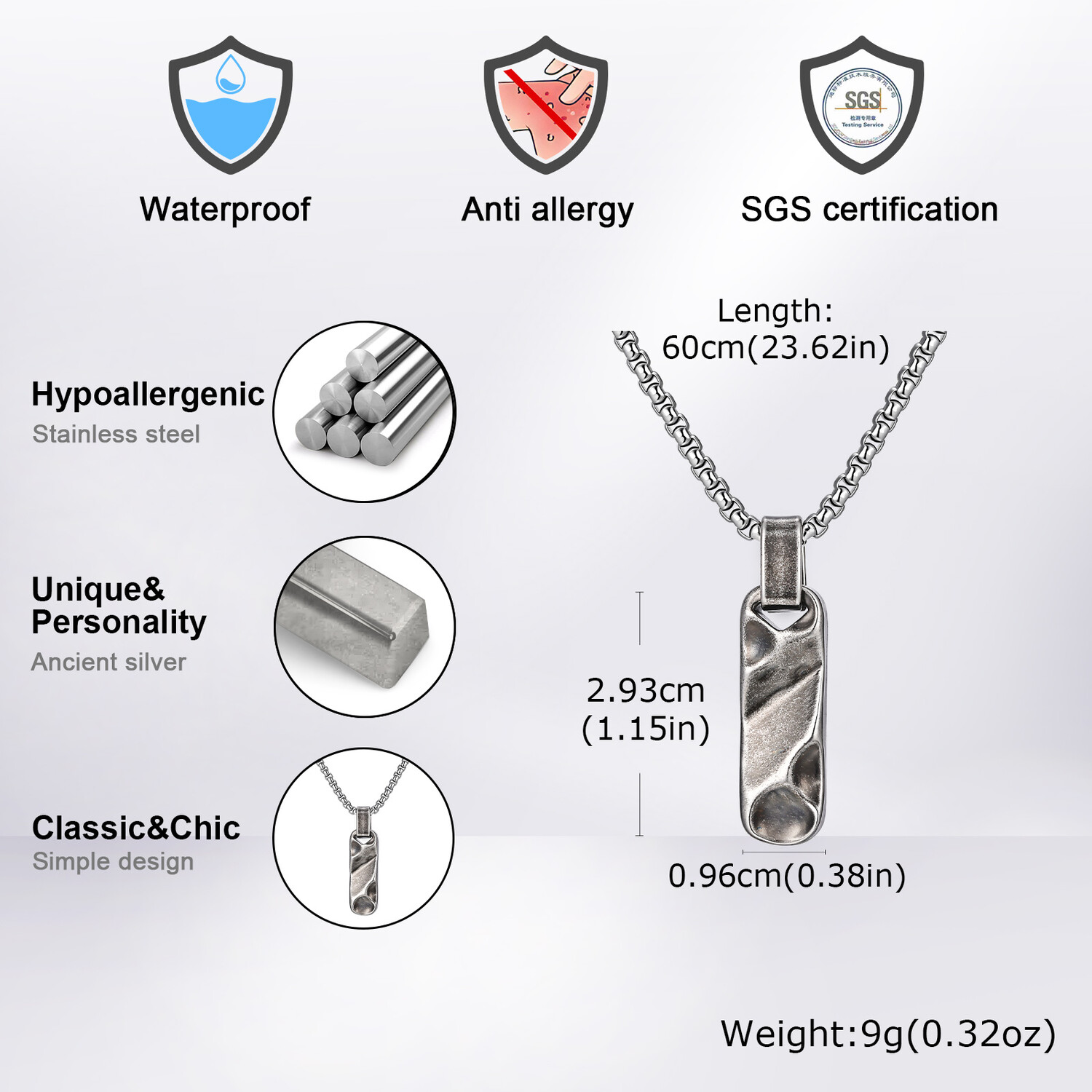 Petits colliers avec pendentif - Mens Dog Tag Necklace avis et prix