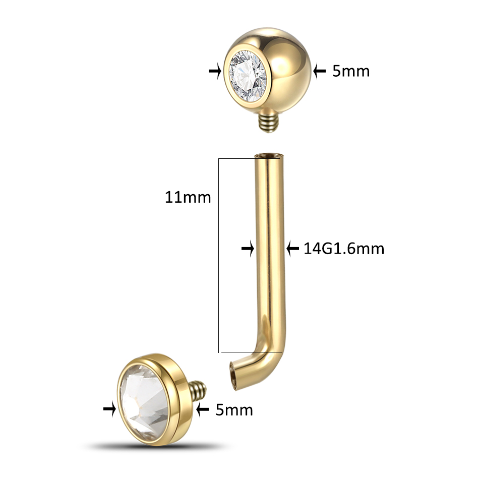 Lot de 5 Piercings de Nombril  - Christina Jewelry & Watches Marguerite Ørestik Forgyldt Sølv avis et prix