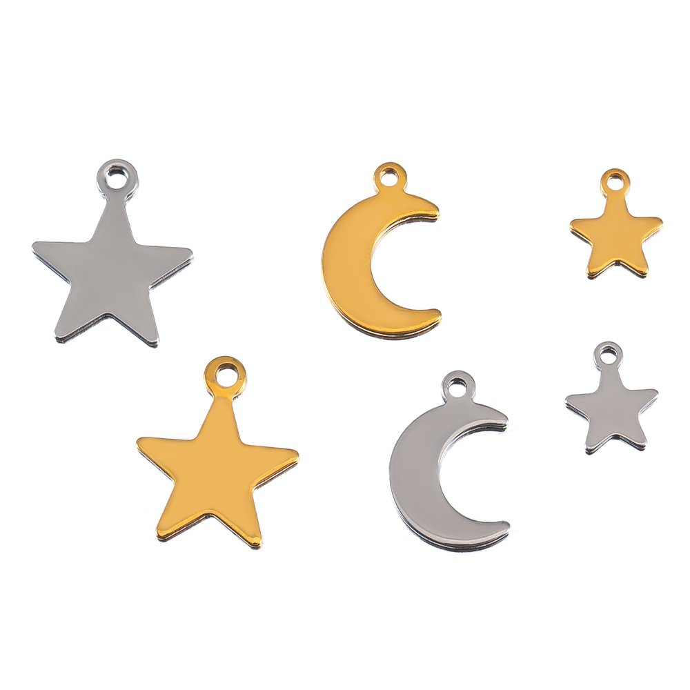 Pendentif plat étoile lune en  - Moon Star Earrings avis et prix