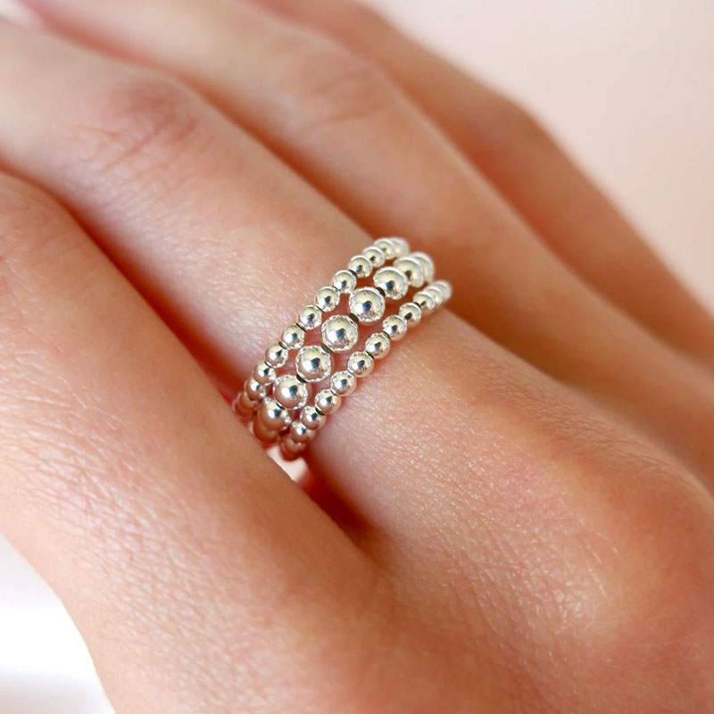 Bague en cristal avec perles e - Birthstone Ring Set avis et prix